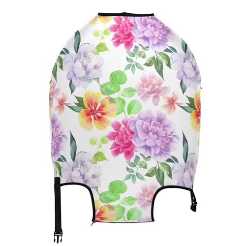 Joisal Suitcase Covers Luggage Protector Custom Watercolor Flowers Pastel Pink Washable Funny Travel Vacation Essentials, L, Fits 26-28 Inch Case2