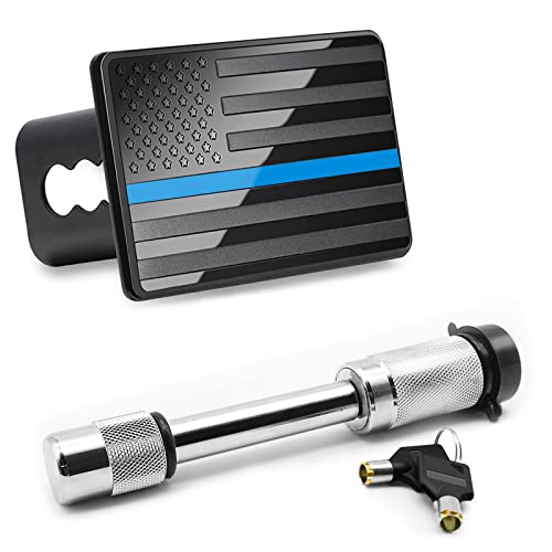 Limsas Trailer Hitch Cover For 2 Inch Receivers,Tow Hitch Cover Metal American Flag Hitch Cover,With 5/8-Inch Diameter Diameter Trailer Hitch Lock,Heavy Duty Hitch Cover Fits Trucks Pickup #TOP4