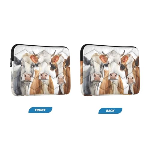 Funda para portátil 13-14 pulgadas con estampado de vaca miniatura 2