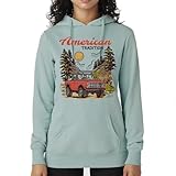 Detroit Shirt Company Ladies Ford Bronco American Tradition French Terry Hoodie - Seafoam Green | Mid-Weight, Classic Fit, Officially Licensed (2XL)