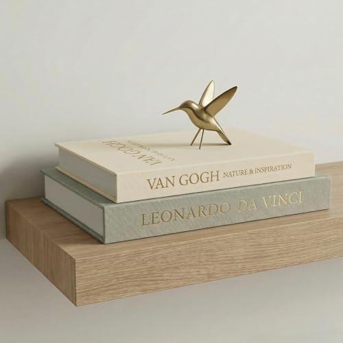 Aesthetic Decorative Books - Set of 2 Linen Boxes with Gold Lette...