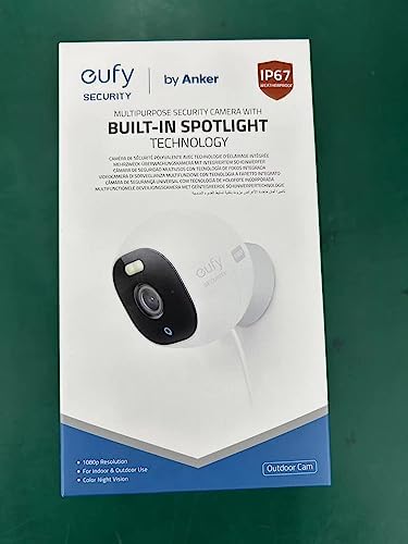 eufy Security Solo OutdoorCam C22, samowystarczalna kamera monitorująca do użytku na zewnątrz, rozdzielczość 1080p, reflektor, widoczność w nocy w kolorze, bezpłatne użytkowanie, ochrona IP67