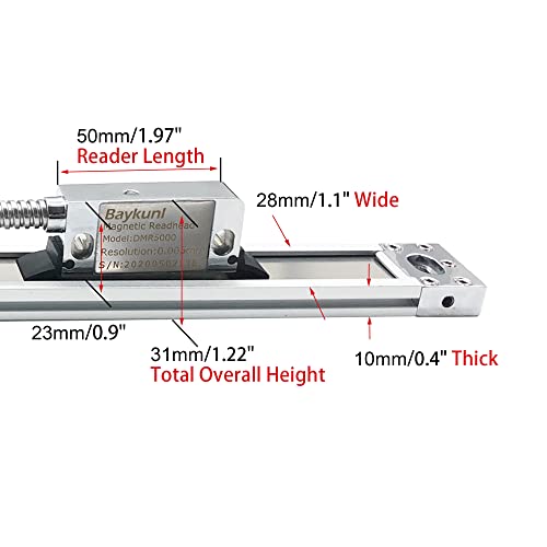 Escala magnética 5um 270mm para torno miniatura 3