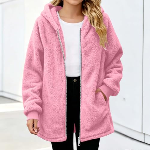 Girls Jacket Fleece Zip up Hoodie Fuzzy Sweaters Kids Teen Fall Winter Coat - image 2