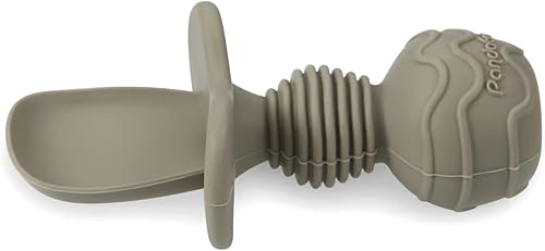 Miniatura 8 de PandaEar Juego de 6 cucharas y tenedor de silicona para bebés, antiahogo, primeros utensilios de autoalimentación para bebés a partir de 3 meses