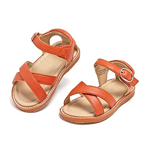 Girl's Open Toe Flat Sandals Summer Casual Sandals (Toddler/Little Kid) #TOP5