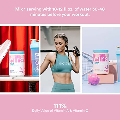 Cira Pump Caffeine-Free Pre Workout Powder For Women - Non Stimulant Preworkout Supplement For Pumps, Focus & Endurance - 30 Servings, Pop & Rock #TOP5