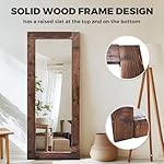 Full Length Mirror 65"x24" – Solid Wood Frame, HD Tempered Glass, Wall Mounted & Leaning, Rustic Modern Decor for Bedroom, Living Room, Entryway, Brown - Image 4