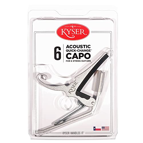 Kyser Quick-Change Guitar Capo For 6-String Acoustic Guitars, Silver, Kg6Sa #TOP3