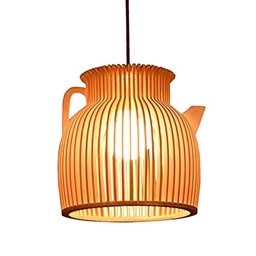 Lustre en fer forgé nordique GZ avec suspension réglable en bois et métal