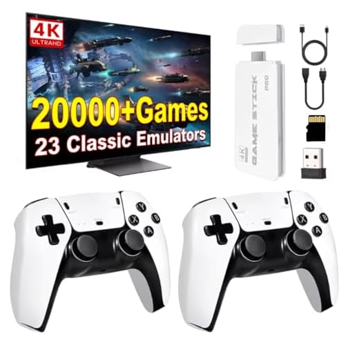 Whatsko 2025 Upgrade Retro Konsole Spielkonsole Game Stick, M15 Plus Konsole 20000+ Spielen 23 Emulator, HDMI Plug and Play TV Video Game Stick 4K mit 2 Wireless Controllern, Geschenk für Familien