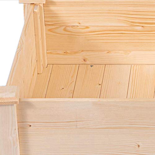 GOOD LIFE Outdoor Patio Wooden Raised Garden Bed Elevated Planter Flower Box Nature Color LNG379 - Thumbnail 4