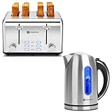 Aigostar Toaster 4 Slice 1.6' Wide Slot Stainless Steel Toasters with Bagel,...