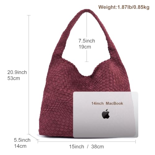 Image of MELOLILA Large Woven Tote Bag for Women Weave Purse Woven Leather Handbag