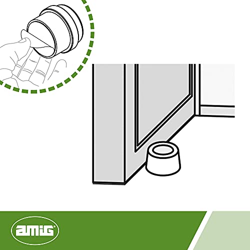 Amig - Dekorativer transparenter selbstklebender Bodentürstopper mit Anti-Rutsch-Gummistreifen, für Zimmertüren, schützt Wände und Möbel vor Stößen - Durchmesser Ø30 x 30 mm