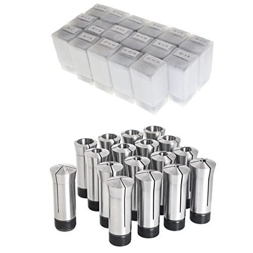 mitoharet 17-Pack Precision 5C Collet Set, 1/8 to 1-1/8in Mill Chuck Holder Replacement for for Automatic Lathes CNC Lathes