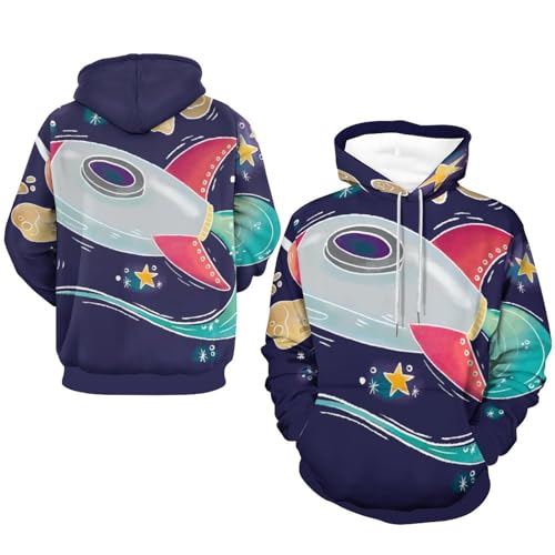 Sweat à capuche fusée spatiale UMENG pour vos soirées décontractées - 7