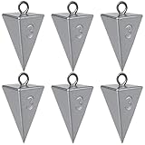 Pyramid Sinkers 3 oz for Surf Fishing & Catfishing - Durable Lead Fishing Weights, 6 Pack