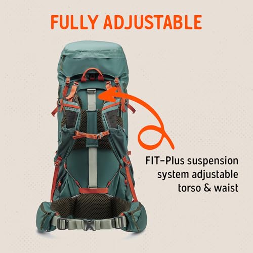 Image of Kelty Glendale 65L to 105L Internal Frame Backpack - Multi-day Backpacking Thru Hiking Pack, Adjustable Suspension, Customized Fit (Duck Green, 105L)