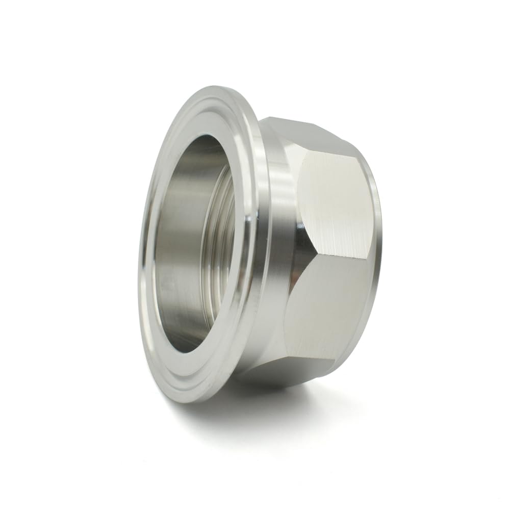 1PC 2" DN50 BSPT 304 Stainless Steel Internal Thread Hexagonal 64mm Tube Fittings Three Clip Brass Hose