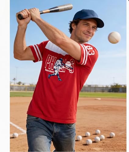 Baseball Shirts Men Game Day Baseball Fan Shirt Vintage Sports Team Graphic tees Casual Crewneck Short Sleeve Tops — view 4