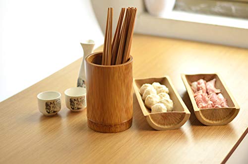 Xpxkj Bamboo Cup Natural Bamboo Vase Bamboo Wood Kitchen Tool Holder ,Bamboo Wood Desk Pen Pencil Holder Stand Multi Purpose Use Pencil Cup Pot Desk Organizer Size: Small, Medium, Large #TOP5