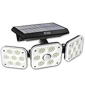 Btag Outdoor Sun-Powered Light with Motion Sensor - Waterproof 3 Adjustable Heads Ideal for Garde...