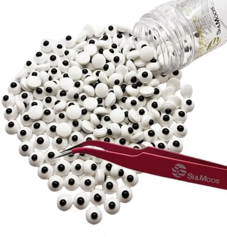 SE Si&Moos Candy Eyes for Decorating Small Edible Eyes Small Eye Sprinkles Googly Candy Eyes for Cakes, Cupcakes, Cookies, Party Birthday Halloween Christmas Supplies 3 OZ with Tweezers