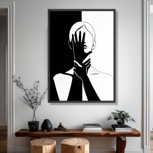 Affiches de portraits en noir et blanc haut de gamme avec silhouette abstraite - 2