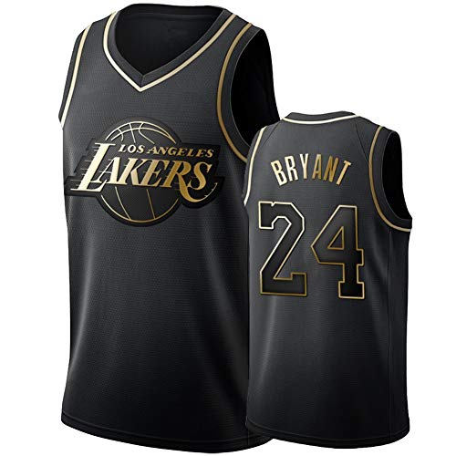 GMRS # 24 Lakers Kobe Basketball Jersey Black Gold Jersey Men's Training Clothes