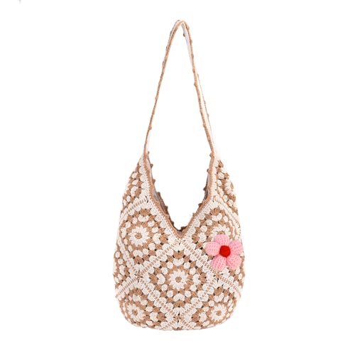 YYHTYZ Crochet Woven Boho Bag Crossbody Shoulder Bag Tote Summer