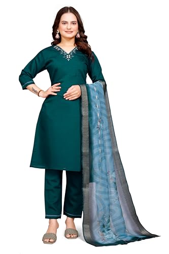 Women's Roman Silk I Kurti Pant Set With Dupatta I Traditional Ethnic Dress