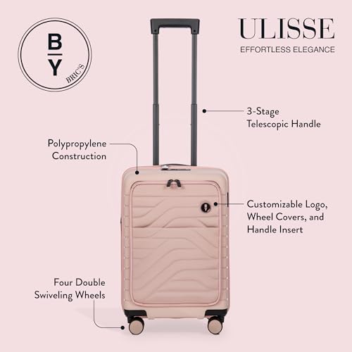 Bric's B|Y Ulisse Spinner Suitcase - 21 Inch Carry-On Luggage - Hard Exterior and TSA-Approved Lock - Rosa Perla2