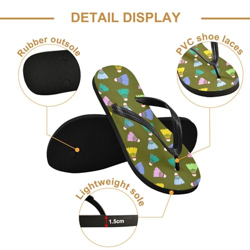 Burbuja Badminton Flip Flops for Women Men, Soft Thong Sandals Rubber Slippers for Pool Beach Essentials3