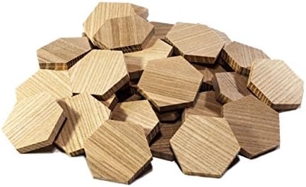 1.54" Wood Hexagon Cutout Shapes Unfinished Wood Mosaic Tile - 30 pcs