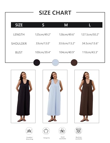 Image of MISSACTIVER Women's Sleeveless Maxi Dress Scoop Neck Ruched Long Dress with Side Pockets Wide Shoulder Elegant Blouse Dresses