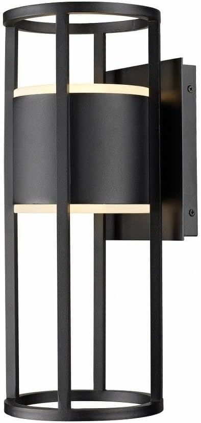 Z-Lite 517M-BK-LED Luca Outdoor Wall Sconce, 2-Light 16 Total Watts, Black