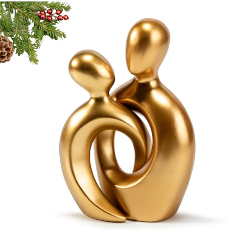 Prettidecor Gold Couples Bedroom Decor Statues, Anniversary Wedding Gift for Couple, Table...
