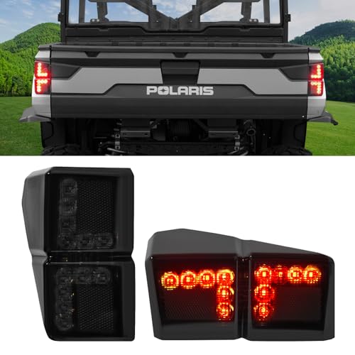 LitMiRaCle UTV Tail Lights for Ranger 1000 XP, LED Rear Brake Stop Taillights for Polaris Ranger 1000 XP / 1000 / Crew /2018-2022, 2PCS, Replace OEM # 2413766, Smoke