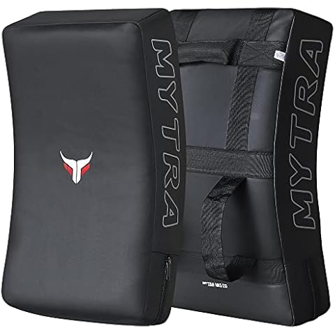 Mytra Fusion schlagpolster MMA Muay Thai Kick Pads Gebogene Kampfsport Karate pratzen Kickboxen pratze (Black) Cover