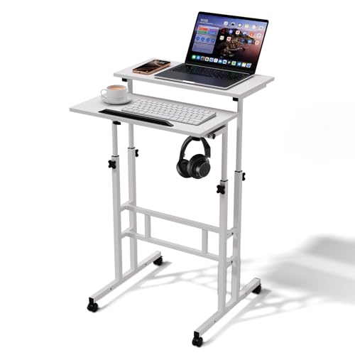 Magshion Standing Desk with Wheels, Height Adjustment from 28