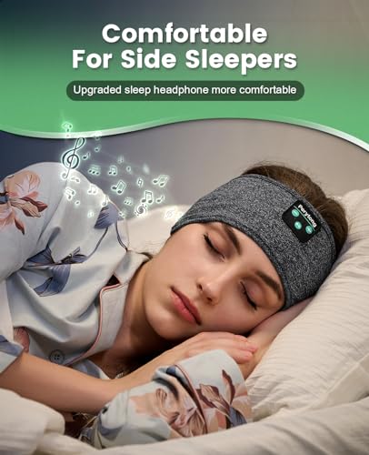 Image of Perytong Sleep Headband - Bluetooth Sleeping Headphones for Side Sleepers - Headphones for Sleeping Comfortable Headband with Thin Speaker Microphone Gift Ideas for Women Men