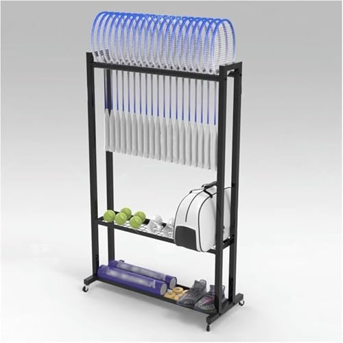 Rangement raquettes de badminton sur roulettes pour le garage