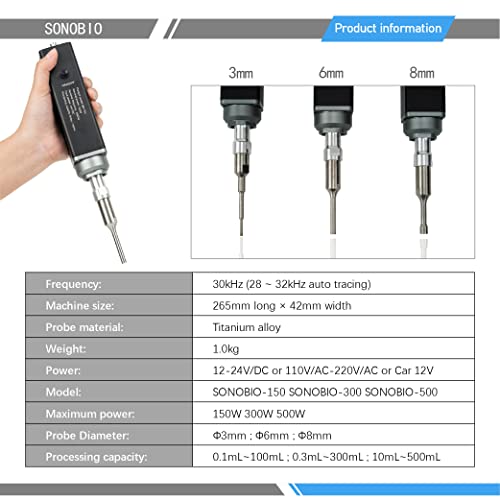 Sonobio SONOBIO-INTE Handheld Portable Ultrasonic Homogenizer/Sonicator Lab Emulsifier Mixer Cell Disruptor thumb #3