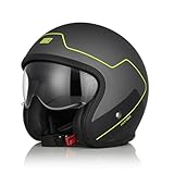 ORIGINE Casco moto Jet Casco da scooter con visiera omologata ECE 22-06 (EXPLORER MATT TITANIUM, L)