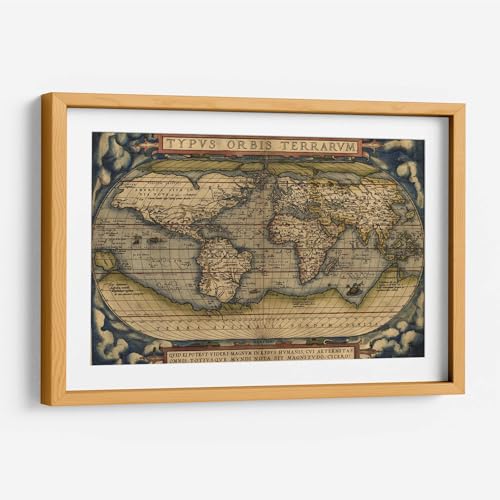 Opiniones y reviews de Enmarcado del mes. 45 Canvas Lab | Cuadro decorativo enmarcado | Marco color Pino, con marialuisa | Ortelius World Map | 30 x 20 cm | Cuadros para decorar recamara, sala, baño, oficina | Decoración...