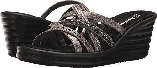 Skechers Rumbler Wave-New Lassie, Sandalias de Plataforma para Mujer, Plateado (Pewter Pew),...