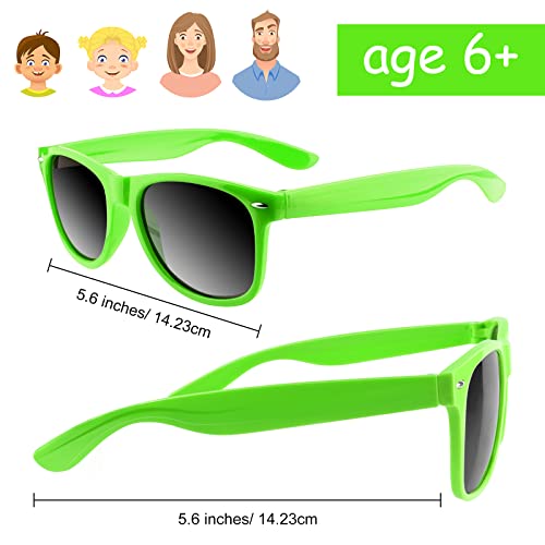 MIAHART Kids Sunglasses Party Favors Neon Color Sunglasses Bulk for Outdoor Beach Wedding Party Kids Birthday Party Supplies4