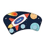 Höchste Druck-Qualität Wand-Garderobe mit Namen Janosch und schönem Weltraum-Motiv für Jungen - Garderobe für Kinder - Wandgarderobe