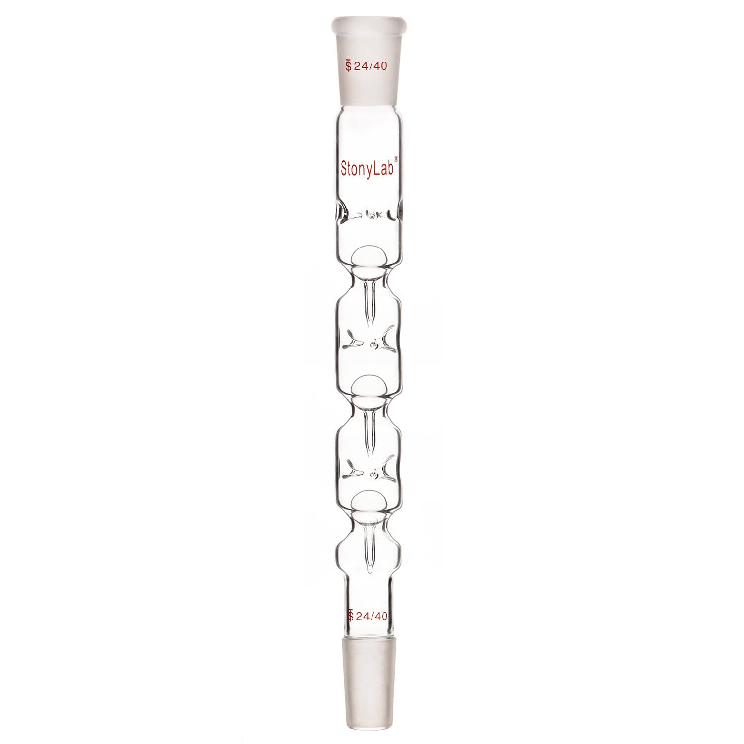 stonylab Verre Distillation Colonne Snyder, Colonne Snyder en Verre Borosilicaté à 3 Sections avec Joints 24/40, Longueur Totale de 300 mm